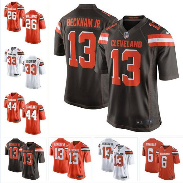 Baker Mayfield Odell Beckham Jr Browns Jersey Sione Takitaki Sheldrick Redwine Donnie Lewis custom american football jerseys new 4xl 6xl