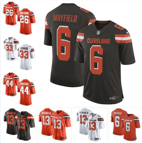 Odell Beckham Jr Browns Jersey Baker Mayfield Bernie Kosar David Njoku Nick Chubb Myles Garrett custom american football jerseys 4xl 6xl