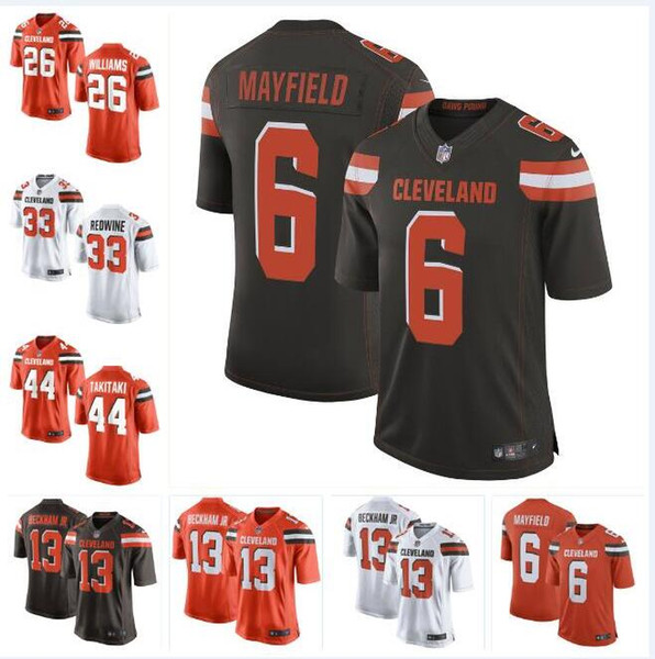 Odell Beckham Jr Browns Jersey Baker Mayfield Bernie Kosar David Njoku Nick Chubb Myles Garrett custom american football jerseys USA NEW