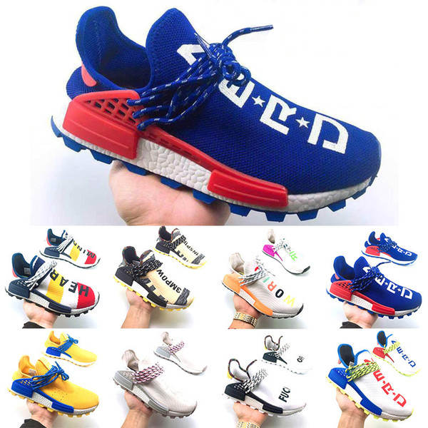 2019 Best Human Race HU Ink X Mens Running Shoes Women Trainers Pharrell Williams Outdoor Sport Luxury Casual Designer Sneakers Size 36-46