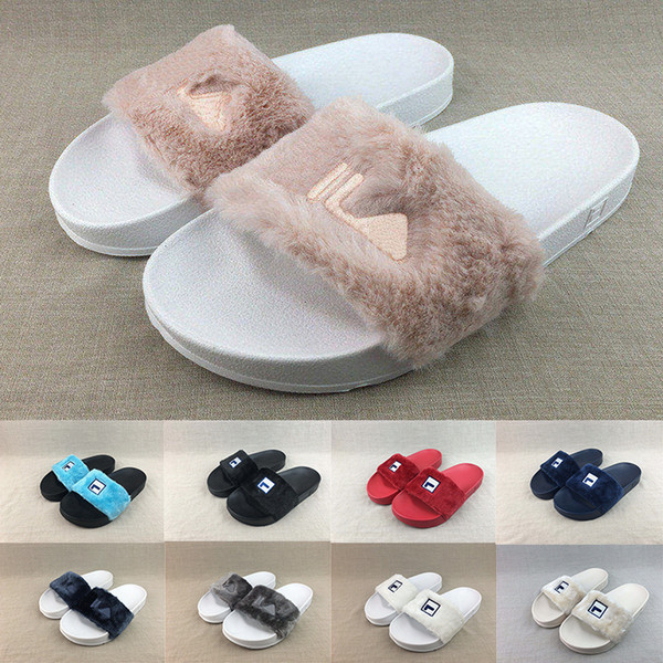 2019 Summer Cool Disruptors II File 2 Womens Slippers Shoes Thick-Bottomed Plush Fashion Outdoor Trainers Pink White Black Designer Shoes