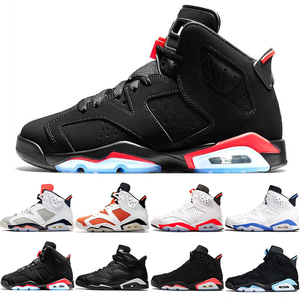 2019 Black Infrared 6 6s Mens Basketball Shoes Tinker UNC Black Cat White Infrared Red Carmine Toro Designer Men Sneakers Trainers Size 13