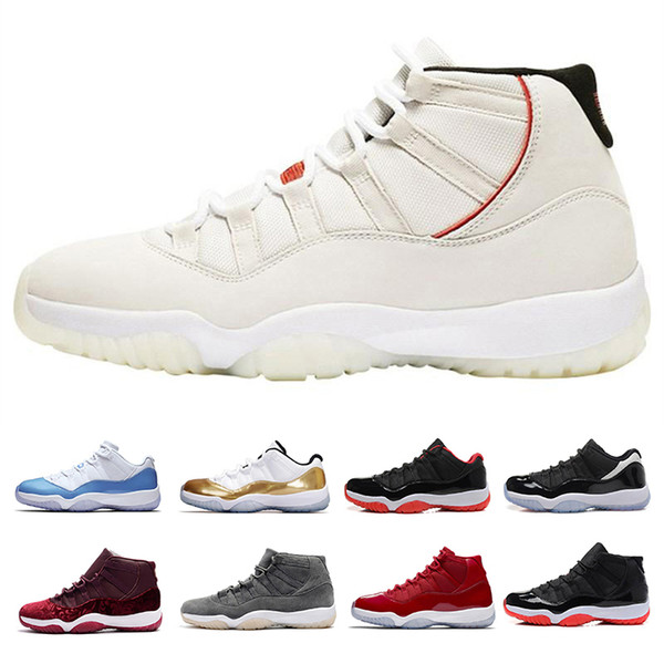 11 11s XI Mens Basketball Shoes Platinum Tint Concord 45 Prom Night Gym Bred Barons Cool Grey Designer Sports Sneakers Trainers Womens Shoes