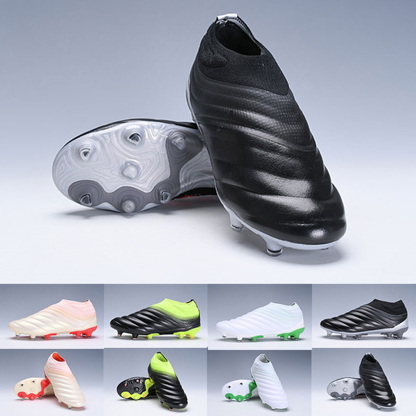 2019 Newest Mens Copa 19+ 19.1 FG AG Mens Women Soccer Shoes Champagne Solar Scarpe Calcio Black Football Shoes Cleats Trainers Chaussures