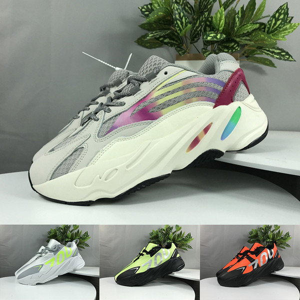 2019 Wave Runner 700 V2 Kanye West Running Shoes For Men Women Luxury Designer Rainbow Static Mauve Salt Solid Grey Trainers Sneakers 40-45