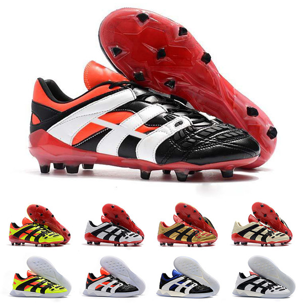 2019 Mens 98 Predator Football Boots Triple White Black Dream Yellow FG IC Soccer Shoes Designer Sneakers Trainers Sports Shoes Size 39-45