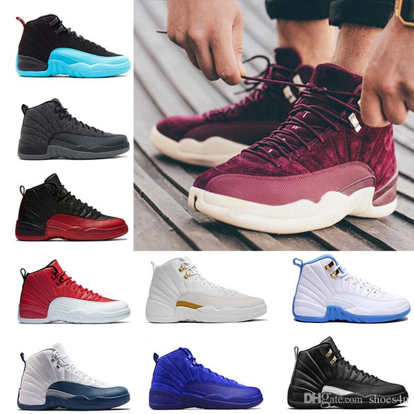 12 Bordeaux Dark Grey Basketball Shoes Men Sport Shoe Bordeaux 12s Sports Athletic Trainers High Quality Sneakers