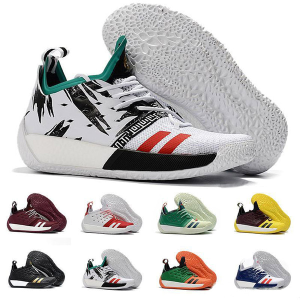 High Quality James Harden Vol.2 Basketball Shoes For Men Fashion Black White Red Green Orange Blue Grey Brown Wine Sports Sneakers