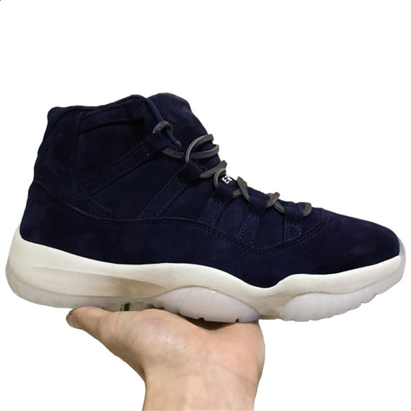 2018 New Men 11 Low Derek Jeter Re2pect SD RE2PECT Basketball Shoes For Sale Real Carbon Fiber Binary Blue suede 11s Sneaker