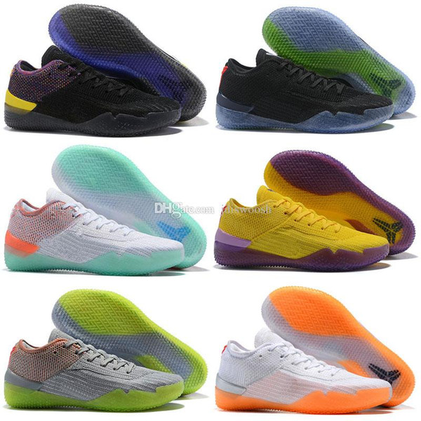 NEW 2018 Kobe 360 AD NXT Yellow Orange Strike Derozan Basketball Shoes Cheap quality Mens Trainers Wolf Grey Purple Sneakers Size 7-12