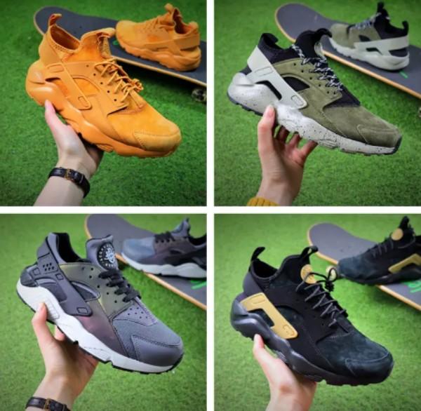 2018 New Arrival Airs Huarache Ultra ID Wheats Yellow Army Sports Running Shoes for Women Mens Huaraches 4 Outdoor Casual Sneakers EUR 36-45