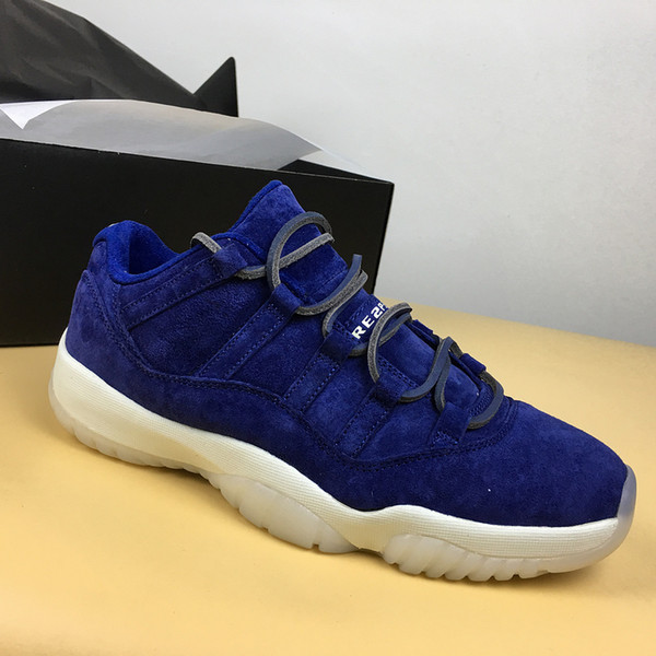 2018 New 11s PRM JETER RE2PECT Blue mens Basketball Shoes Sneakers sports wholesale free shipping Real Carbon Fiber fashion us 8-13