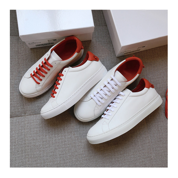 2018 Autumn Winter High Quality Brand New Fashion Designer Sneakers Giv Comfortable Casual Shoes Genuine Leather Shoes Woman Men White Flat