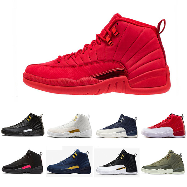 12 Gym Red 12s College Navy men basketball shoes Michigan WINGS bulls UNC Flu Game the master black white taxi Sports sneakers