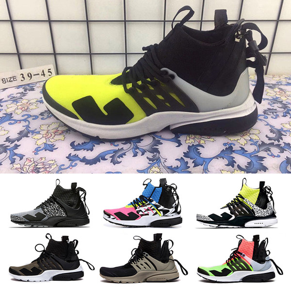 Acronym x presto mid shoes mens trainers women fashion designer sneakers white black pink Multi color running shoe on sale