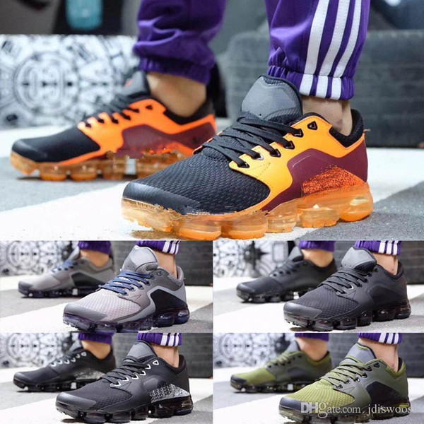 New Mens Running Shoes Leather surface Man Sneakers Knitting trainers Athletic Sport Shoe Full palm running shoes(Support air transport)