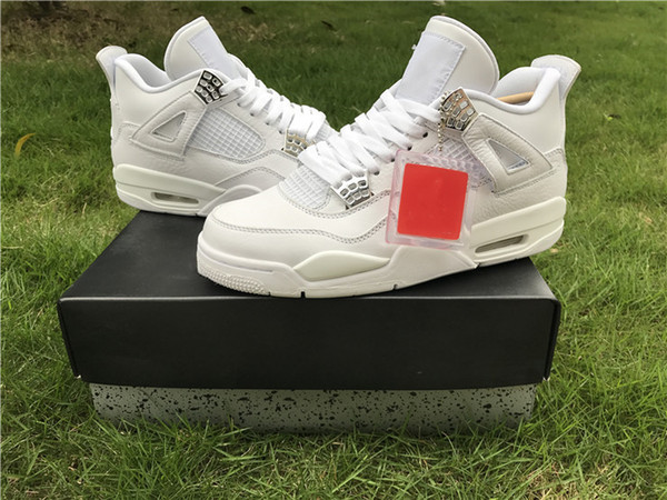 2019 newest High Quality New 4 4s White Basketball Shoes Men J4 Sports Sneakers 408452-100 Size Eur41-47.5