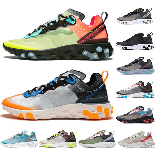 React Element 87 Undercover Running Shoes Fashion Men Women Royal Tint Sail VOLT RACER PINK Designer Mens Trainer Sports Sneaker 36-45