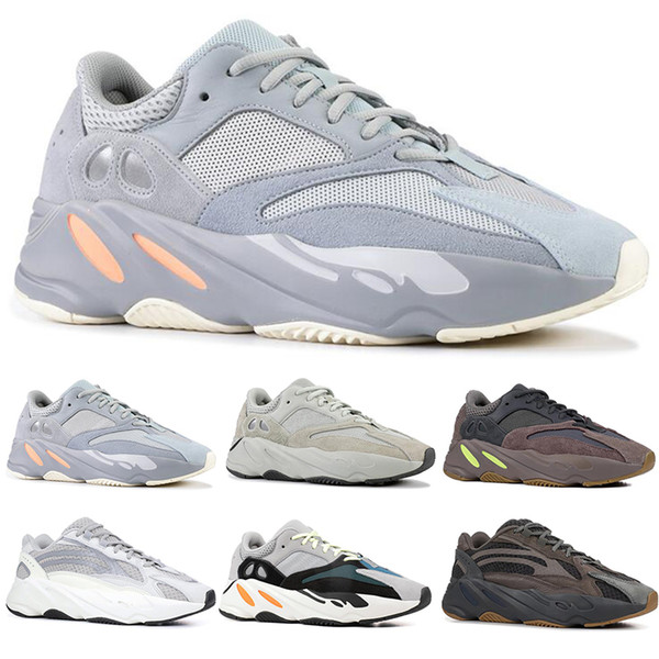 2019 Kanye West 700 Wave Geode Runner Running Shoes Mens Womens Trainer 700s V2 Static Sports Mauve Solid Grey Luxury Designer Sneakers