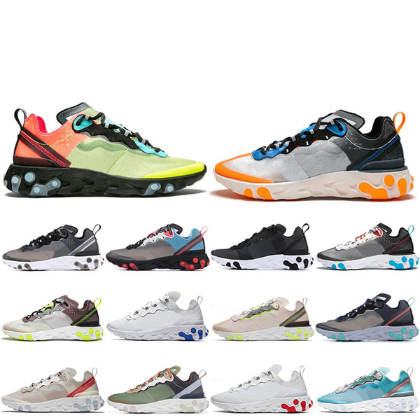 React Element 87 55 Undercover Men Running Shoes For Women Designer Sneakers Sports Mens Trainer Shoes Sail Light Bone Royal Tint Anthracite