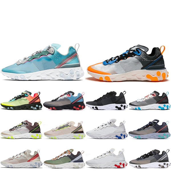 2019 React Element 87 55 running shoes for men women white black Sali Royal Tint Desert Sand mens designer breathable sports sneaker 36-45