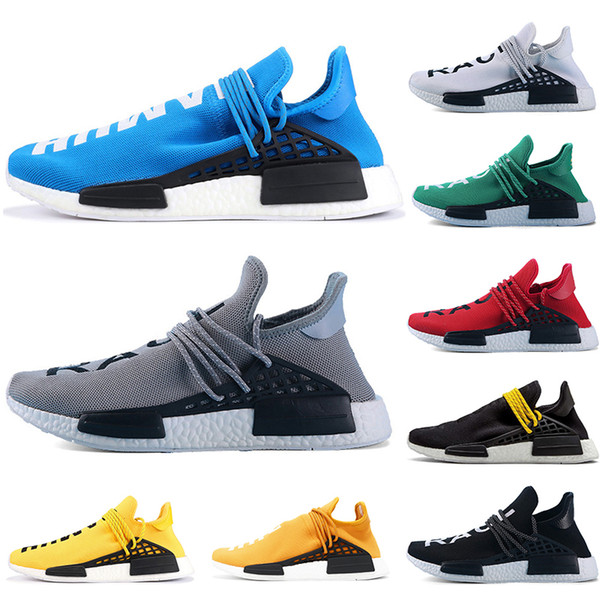 Human Race Luxury Mens Designer Sneakers Running Shoes Men Women Pharrell Williams HU Runner Yellow Black White Red Green Grey blue sport