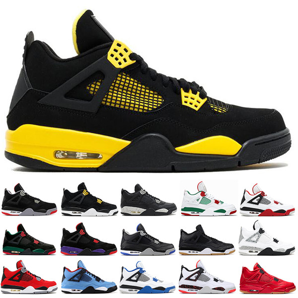 4 4s Mens Basketball Shoes Bred ROYALTY BLACK CAT Hot Punch black pizzeria THUNDER CACTUS JACK Runner Designer Sneakers Sport Running shoes