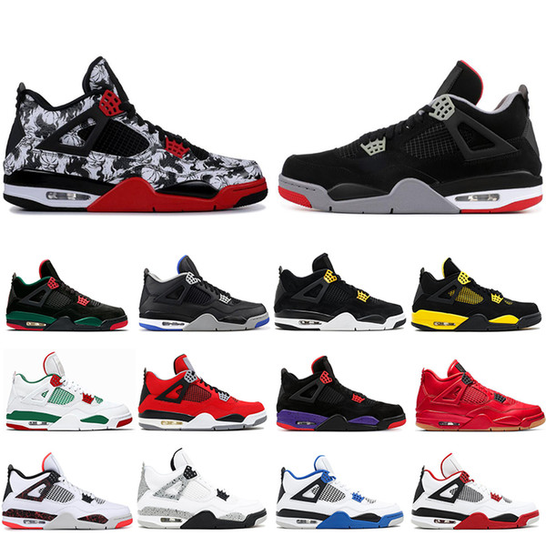 4 4s Mens Basketball Shoes 2019 Bred ROYALTY BLACK CAT Hot Punch black pizzeria THUNDER CACTUS JACK Designer Sneakers Sport Running shoes