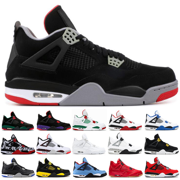 4 4s Mens Basketball Shoes Bred ROYALTY BLACK CAT Hot Punch black pizzeria THUNDER CACTUS JACK Fashion Designer Sneakers Sport Running shoe