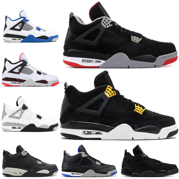 4 4s Mens Basketball Shoes Bred ROYALTY BLACK CAT black pizzeria THUNDER CACTUS JACK 2019 Trainer Designer Sneakers Sport Running shoes