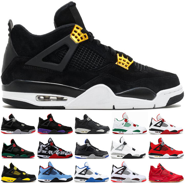 4 4s Mens Basketball Shoes Bred ROYALTY BLACK CAT black pizzeria THUNDER CACTUS JACK New Men Trainer Designer Sneakers Sport Running shoes