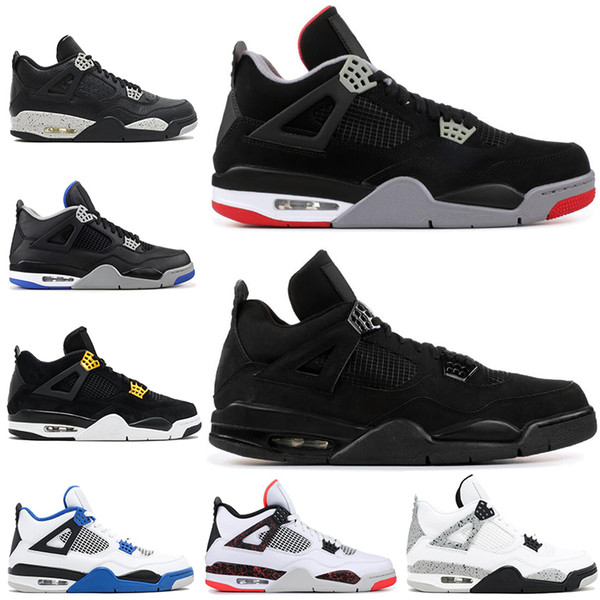 4 4s Mens Basketball Shoes New Bred ROYALTY BLACK CAT Hot Punch black pizzeria THUNDER CACTUS JACK Designer Sneakers Sport Running shoe 7-13