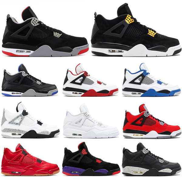 4 4s Mens Basketball Shoes Bred ROYALTY fire red Hot Punch black pizzeria THUNDER CACTUS JACK Designer Sneakers Sport Running shoe