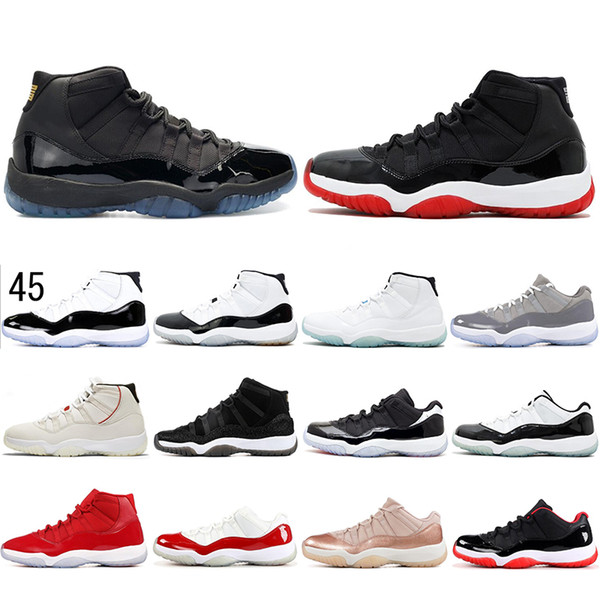 Concord High 45 11 XI 11s Cap Gown PRM Heiress Gym Red Chicago Platinum Tint Space Jams Men Basketball Shoes sports Designer Sneakers