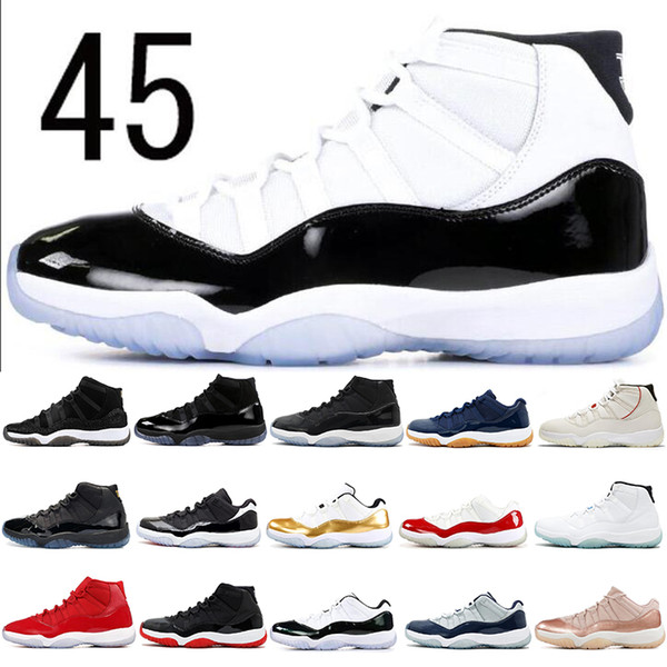 Concord High 45 11 XI 11s Cap Gown PRM Heiress Gym Red Chicago Platinum Tint Space Jams Men Basketball Shoes sports Sneakers