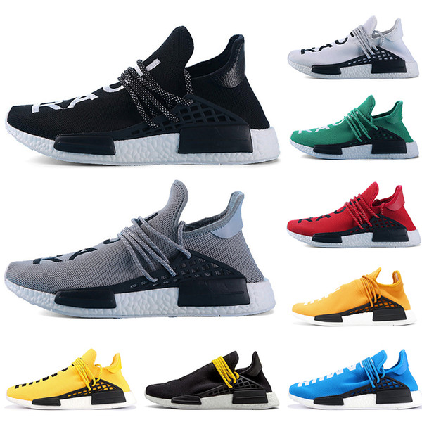 2019 Human Race Luxury Designer Sneakers Running Shoes Men Women Pharrell Williams HU Runner Yellow Black White Red Green Grey blue sport