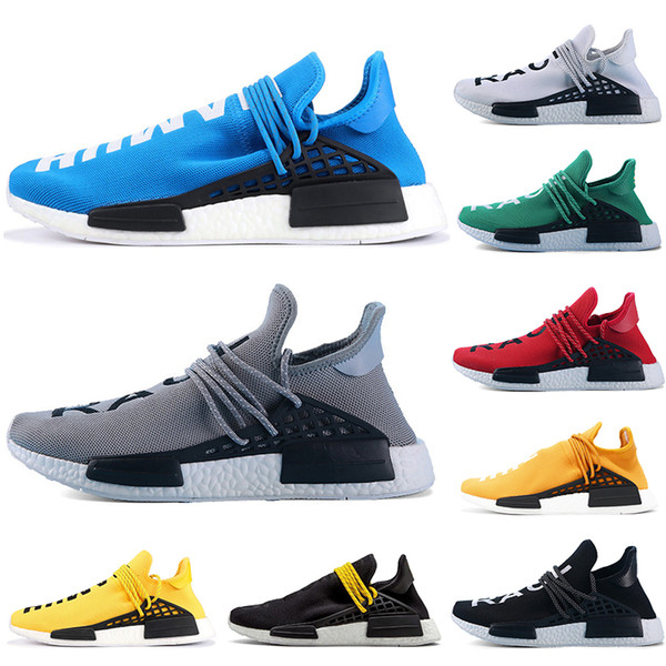 Human Race Luxury Designer Sneakers Running Shoes Men Women Pharrell Williams HU Runner Yellow Black White Red Green Grey blue sport 36-45