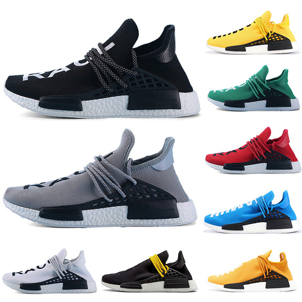 Human Race Luxury Designer Sneakers trail Running Shoes Men Women Pharrell Williams HU Runner Yellow Black White Red Green Grey blue sport