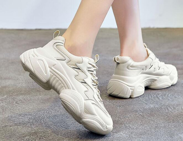 2022breathable thick soled daddy's shoes women's fashion shoes mix and match color reflective 2022Women's girl ladies running shoes boot