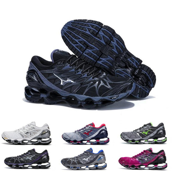 New Mizuno Wave Prophecy 7 Running Shoe Buffer fashion Mens Womens Originals Top Quality Sports Sneakers grayish violet Size 36-45