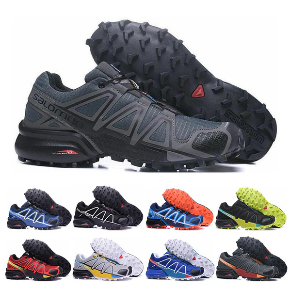 2019 Salomon Speed Cross 4 IV CS Running Shoes black blue orange Outdoor Breathable Men Athletics Mesh Fencing Shoes sneakers