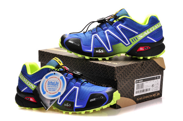 Salomon Speed cross 3 CS III Blue Fluorescent Green Crosspeed 3 Men country raining Outdoor Running shoes sneakers