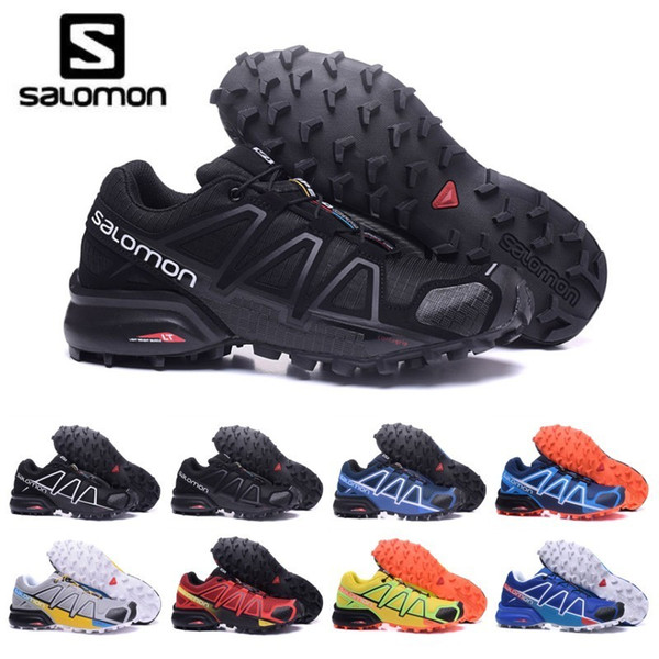 2019 Salomon Speed cross 4 IV CS Trail Running Shoes for Men black red blue Outdoor Hiking Athletic Sports Sneakers size 40-46