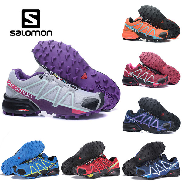 Salomon Speedcross 4 Outdoor Hiking Shoes for Mens Women Speed Cross CS Black Purple Blue Athletic Running Sports Sneakers 36-46