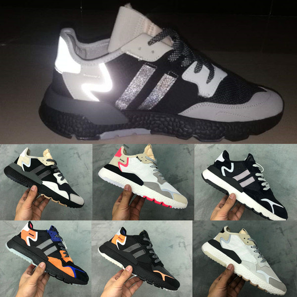 2019 nite jogger men women sneakers boost running shoes core black carbon original black grey size 36-45