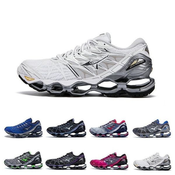 New Mizuno Wave Prophecy 7 Mens Designer Running Shoes Original Mizunos 7s Men Trainers Sports Sneakers Size 36-45 Wholesale Drop Ship