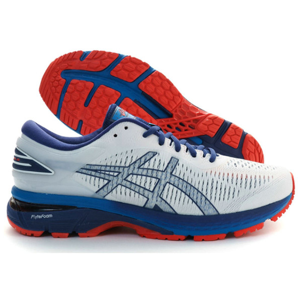 Brand ASICS GEL-KAYANO 25 Originals New White Red Dark Blue Mens Jogging Sneakers Men Running Shoes Walking Designer Sports Shoes