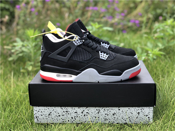 2019 Newest Release Authentic 4 Bred 4S IV Men Women Basketball Shoes Sports Sneakers With Original Box 308497-060