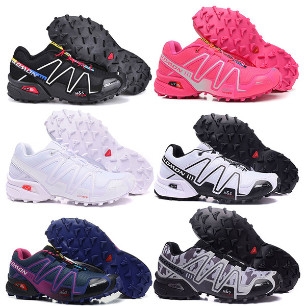 Cheap Salomon III Speed cross 3 CS Running shoes Black Silver red Pink blue Women Outdoor SpeedCross 3s Hiking Womens sports sneakers 36-41