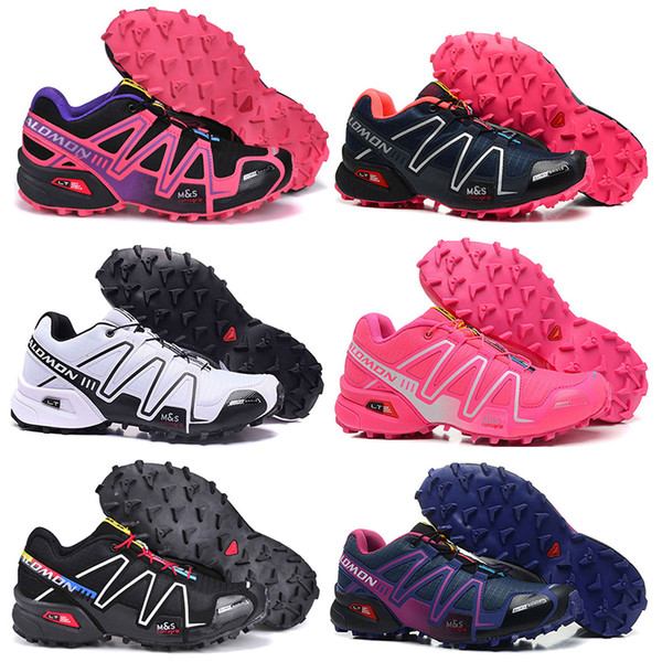 Salomon III Speed cross 3 CS Running shoes Black Silver red Pink blue Women SpeedCross 3s Hiking Womens Athletic sports sneakers 36-41